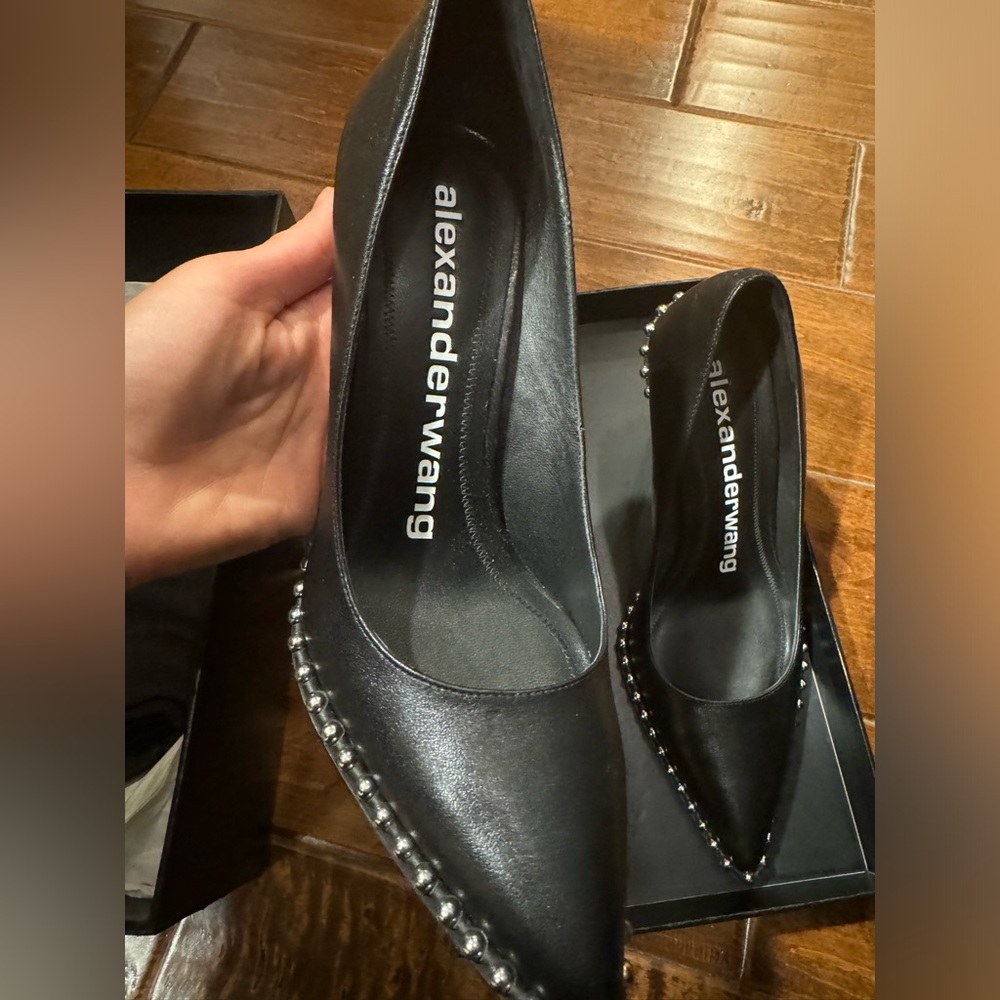 Alexander Wang Calf Leather Studded Black Pump Very Good Condition